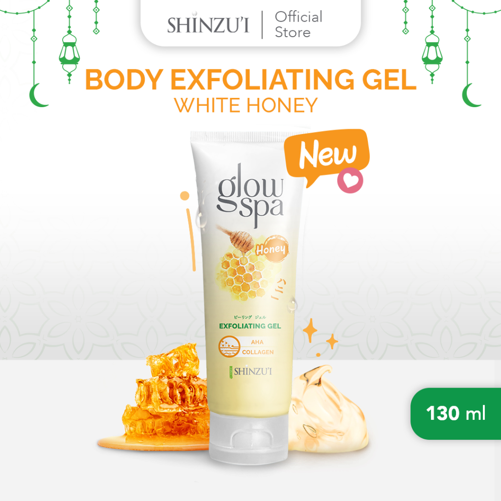 Shinzui Glow Spa Exfoliating Gel + AHA Collagen 130ml - Honey Shinzui Glow Spa Exfoliating Gel + AHA Collagen 130ml - Honey