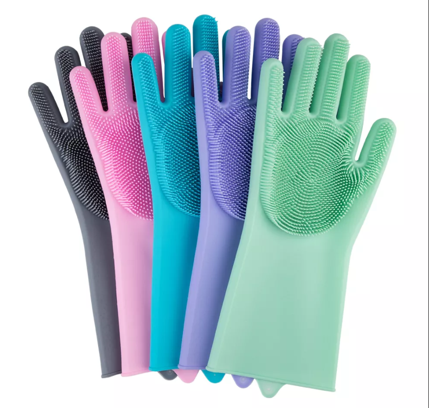 (Sepasang) Sarung Tangan Silicone + Sikat Cuci Piring (Sepasang) Sarung Tangan Silicone + Sikat Cuci Piring