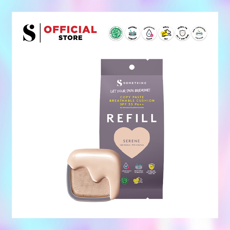 Somethinc Copy Paste Cushion SPF33 PA+++ REFILL - Serene (Light Med-Pink) - Cushion Glow Finish