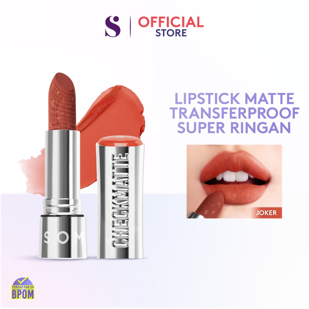 Somethinc Checkmatte Transferproof Lipstick 3.8gr - 11 Joker Somethinc Checkmatte Transferproof Lipstick 3.8gr - 11 Joker