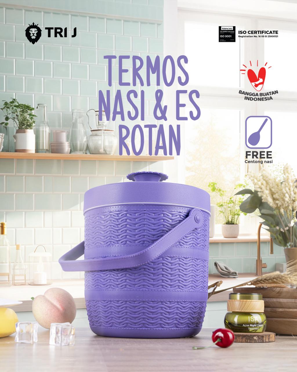 TRI J - Mini Rice Bucket Motif Rotan (Termos Nasi & Es) 1,5L (Kode 6.5) TRI J - Mini Rice Bucket Motif Rotan (Termos Nasi & Es) 1,5L (Kode 6.5)