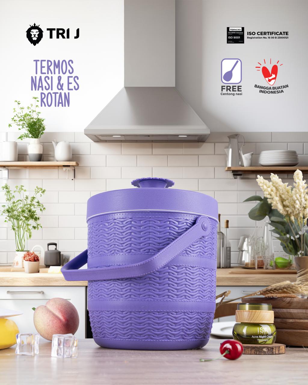 TRI J - Mini Rice Bucket Motif Rotan (Termos Nasi & Es) 1,5L (Kode 6.5) TRI J - Mini Rice Bucket Motif Rotan (Termos Nasi & Es) 1,5L (Kode 6.5)