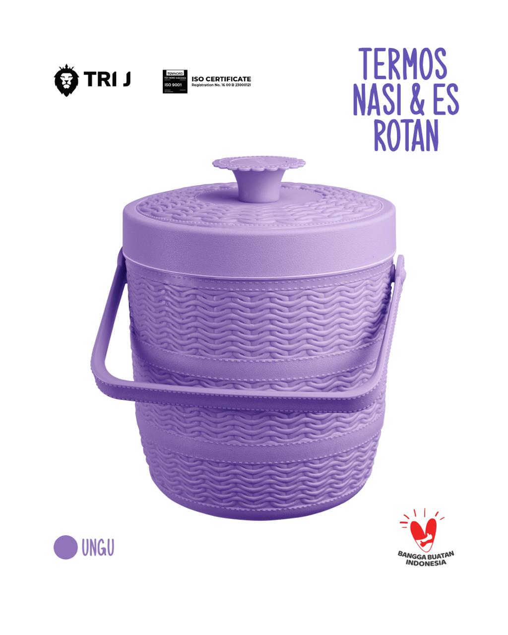 TRI J - Mini Rice Bucket Motif Rotan (Termos Nasi & Es) 1,5L (Kode 6.5) TRI J - Mini Rice Bucket Motif Rotan (Termos Nasi & Es) 1,5L (Kode 6.5)