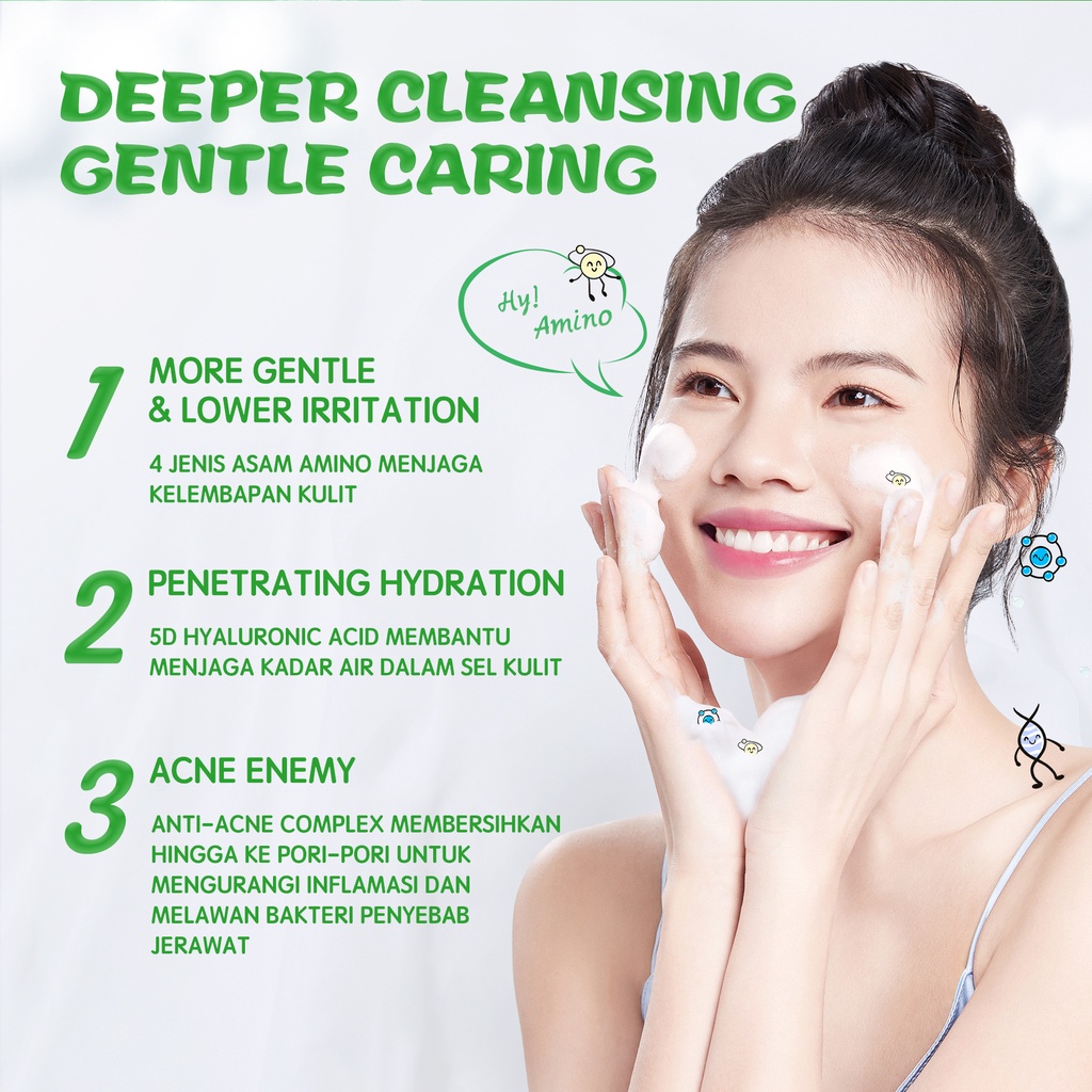 YOU Hy! Amino AC-Ttack Anti-Acne Facial Wash 100gr (Hijau) YOU Hy! Amino AC-Ttack Anti-Acne Facial Wash 100gr (Hijau)