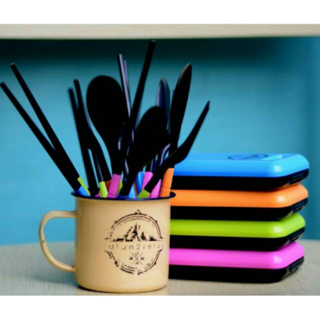 Sendok Travel Set Mini Bahan Plastik (Sendok, Garpu, Sumpit) Sendok Travel Set Mini Bahan Plastik (Sendok, Garpu, Sumpit)