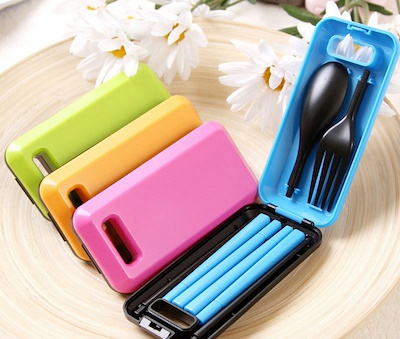 Sendok Travel Set Mini Bahan Plastik (Sendok, Garpu, Sumpit) Sendok Travel Set Mini Bahan Plastik (Sendok, Garpu, Sumpit)