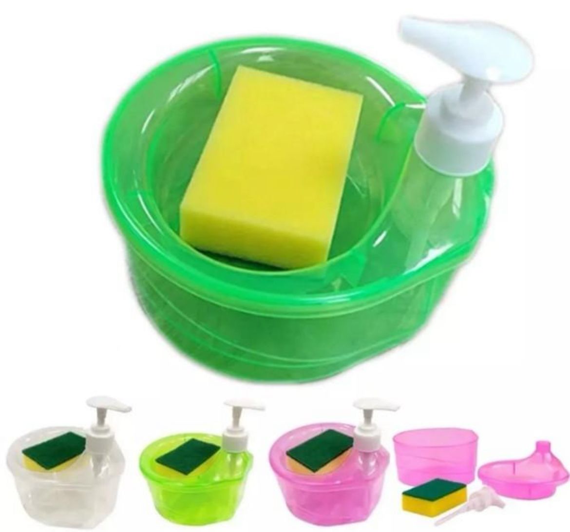 Dispenser Sabun Cuci Piring Bulat + Spons Dispenser Sabun Cuci Piring Bulat + Spons