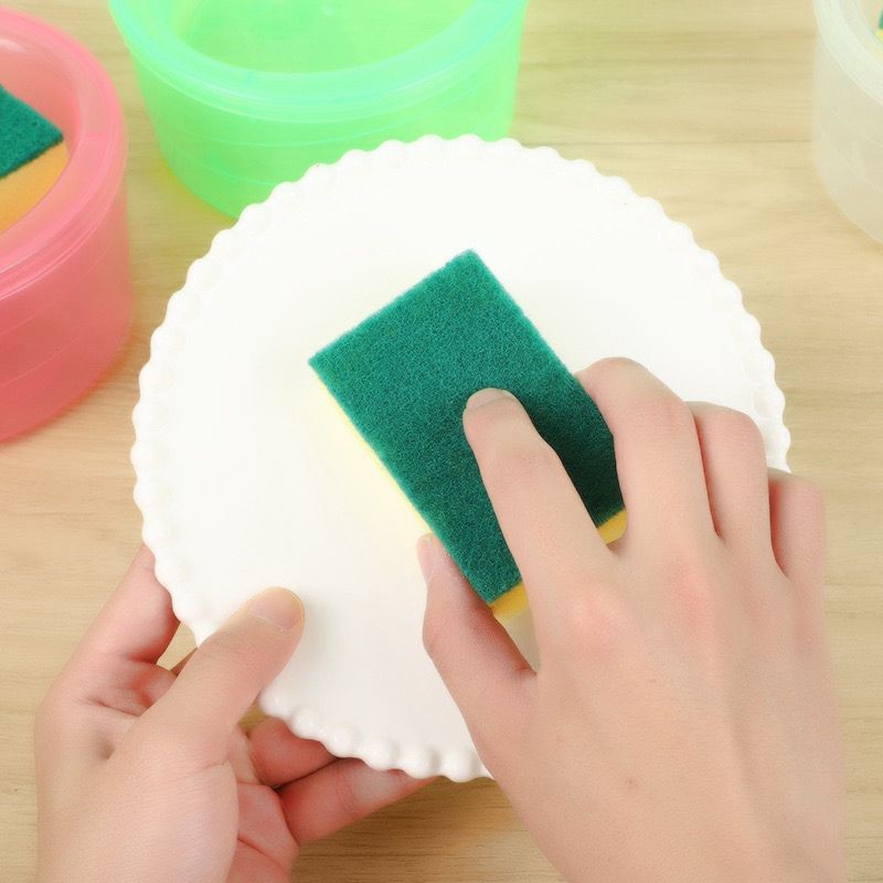 Dispenser Sabun Cuci Piring Bulat + Spons Dispenser Sabun Cuci Piring Bulat + Spons