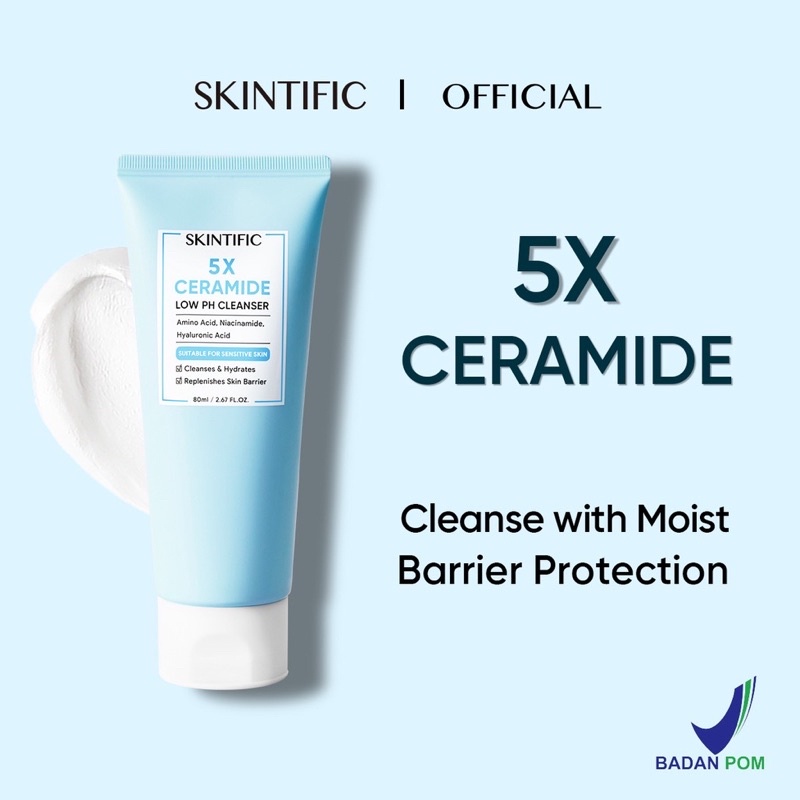 Skintific 5x Ceramide Low Ph Facial Cleanser 80ml