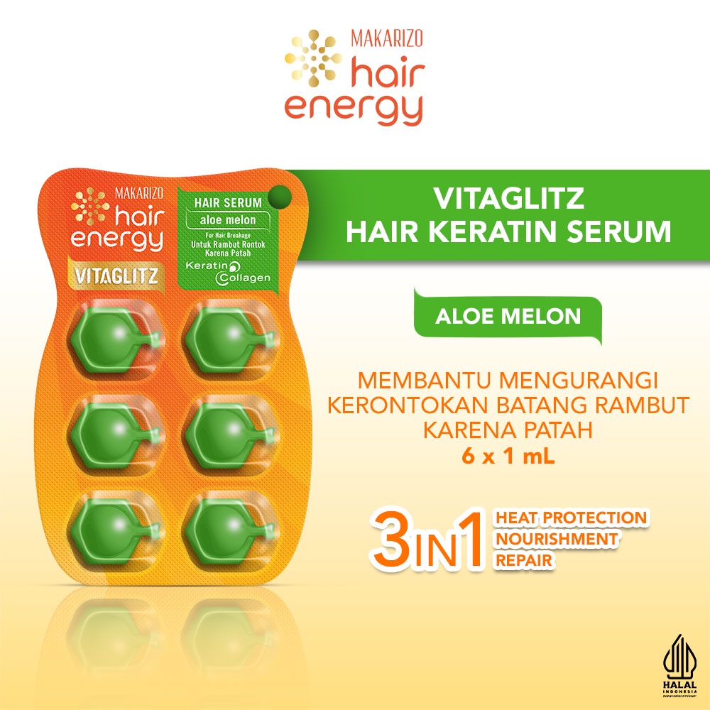 Makarizo Hair Energy Vitaglitz Hair Serum 1ml x 6 - Aloe Melon