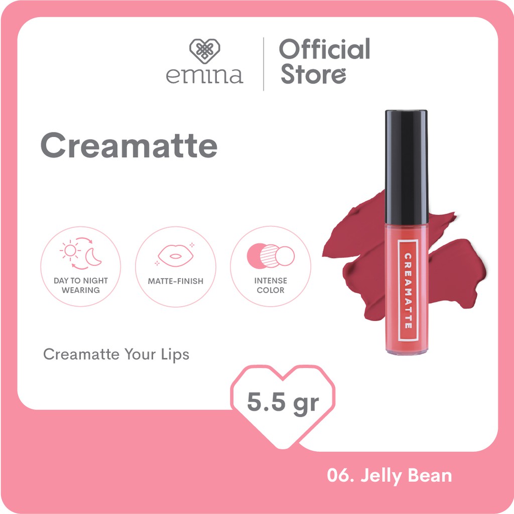 Emina Creamatte Lip Cream - 06 Jelly Bean *