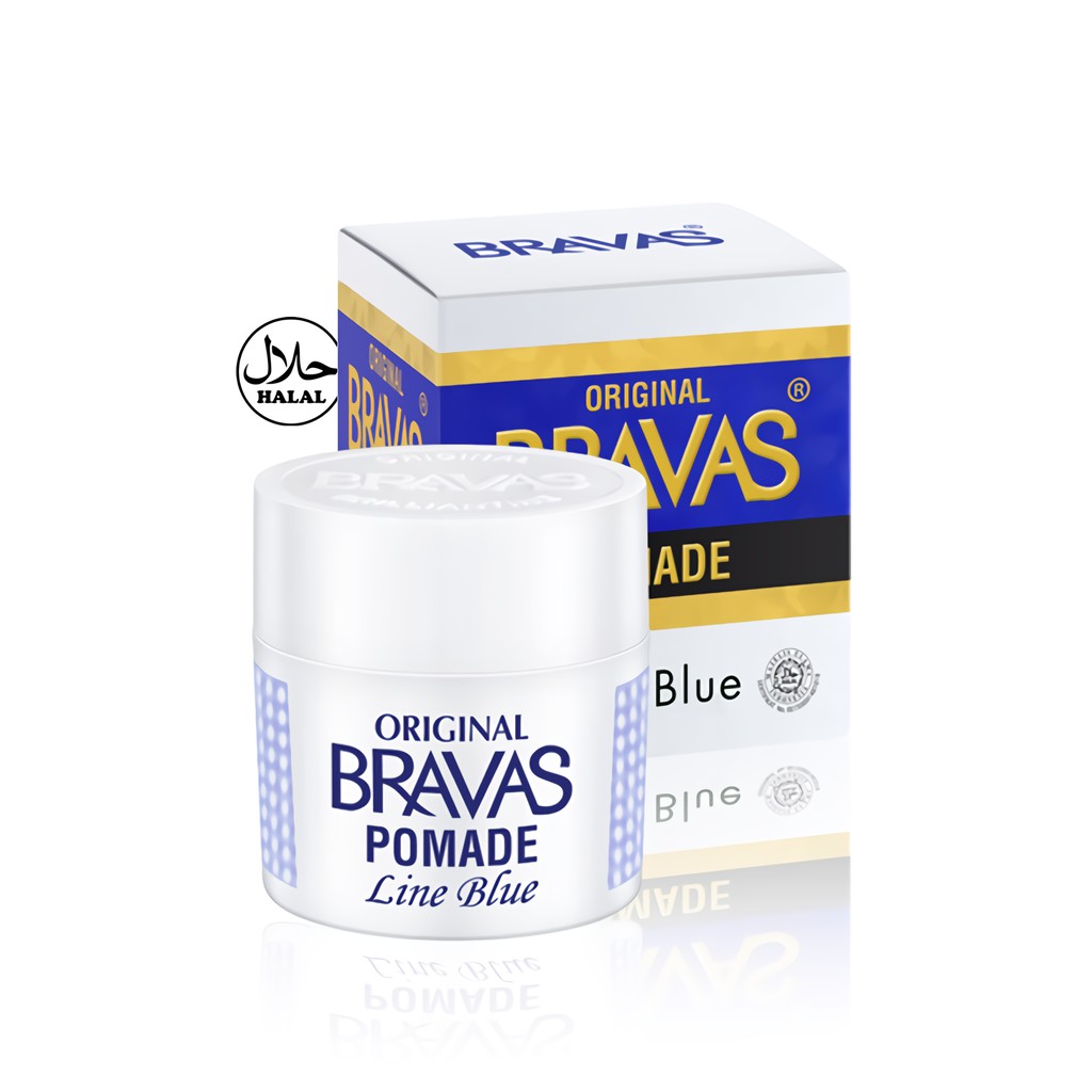 Bravas Pomade Brilliantine Minyak Rambut 80gr - Line Blue
