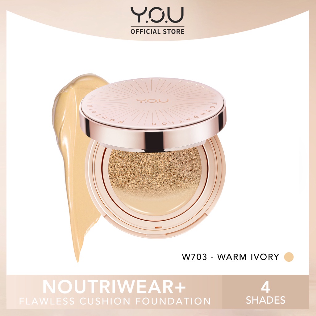 YOU Noutriwear+ Flawless Cushion Foundation Full Size - W703 Warm Ivory