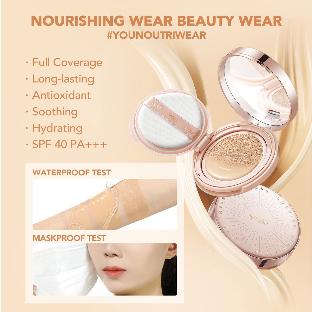 YOU Noutriwear+ Flawless Cushion Foundation Full Size - N508 Medium Beige YOU Noutriwear+ Flawless Cushion Foundation Full Size - N508 Medium Beige