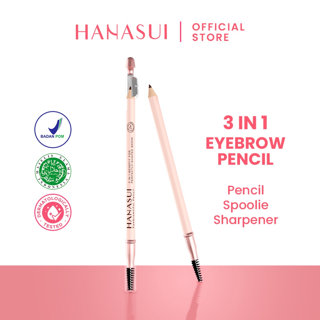 Hanasui Eyebrowtiful Pencil 2in1 - Black (Pensil Alis)