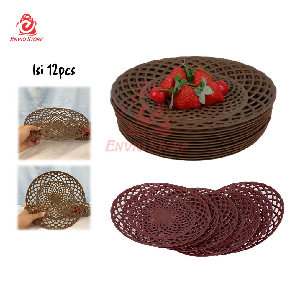 (Isi 12) Piring Plastik Motif Rotan (Isi 12) Piring Plastik Motif Rotan