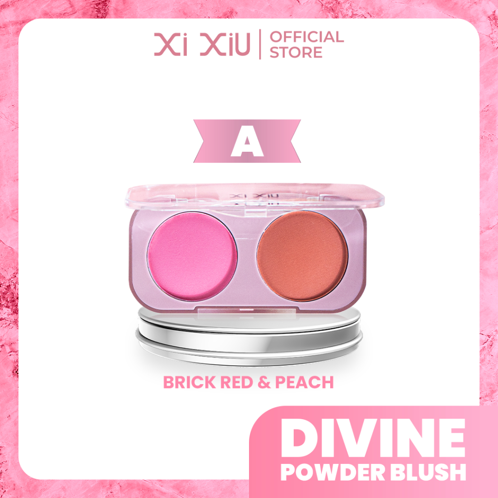 Xi Xiu Powder Blush 2in1 - A Brick Red & Peach
