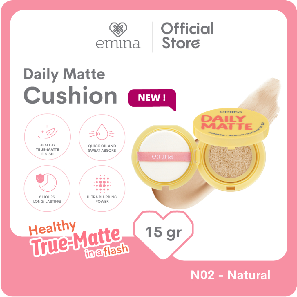 Emina Daily Matte Cushion SPF25 PA++ 15gr - N02 Natural