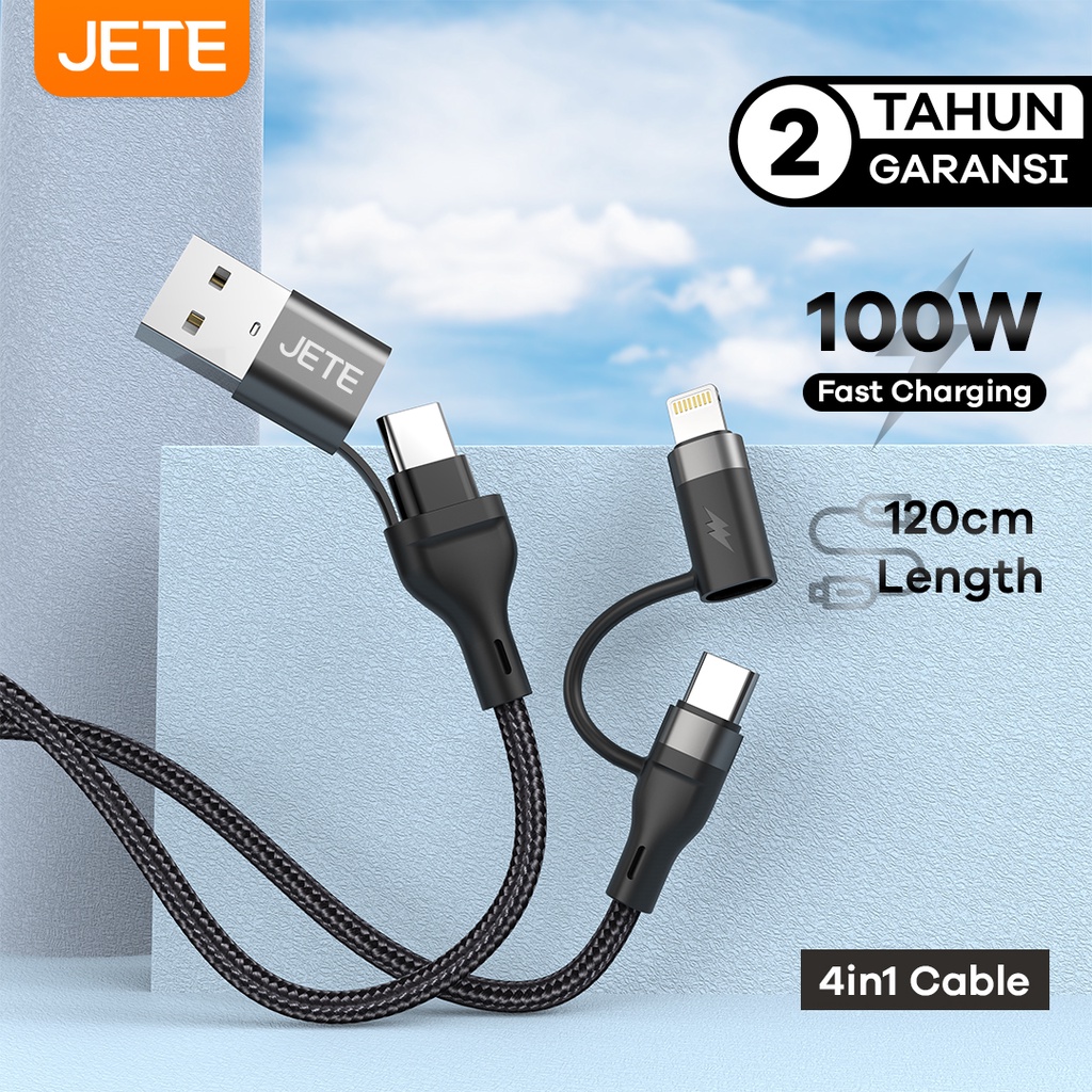 JETE Kabel CX7B 4in1 (USB A, Type-C, Lightning) 120cm