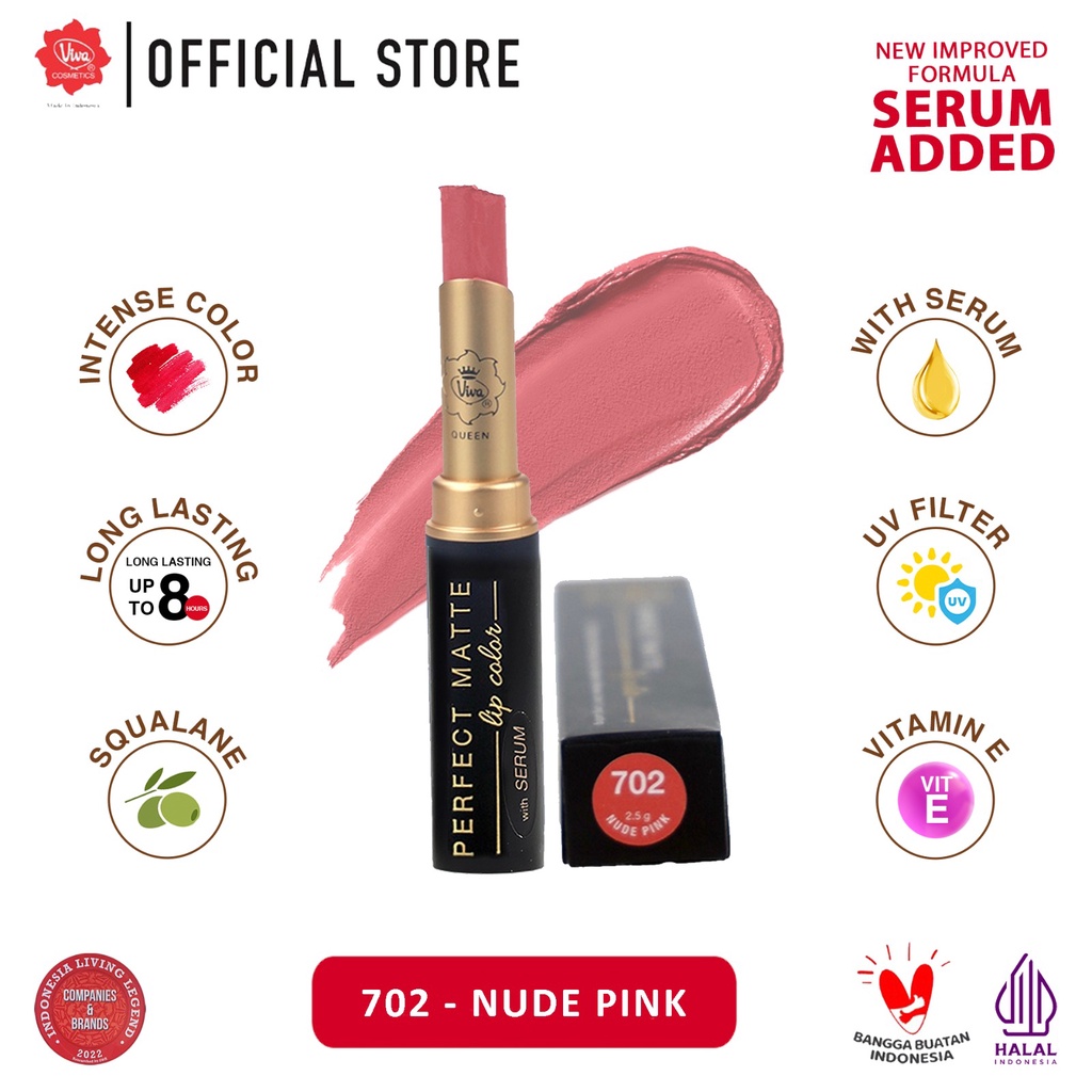 Viva Queen Perfect Matte Lip Color 2.5gr - 702 Nude Pink
