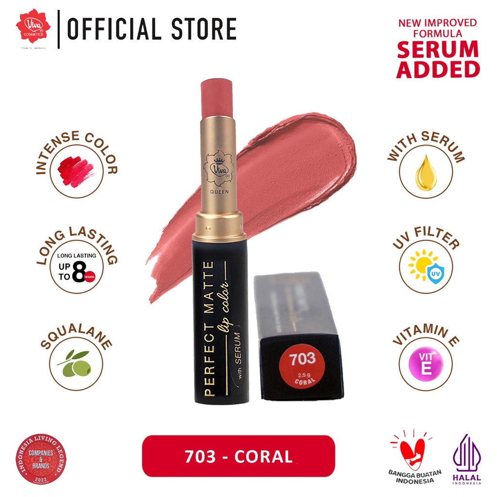 Viva Queen Perfect Matte Lip Color 2.5gr - 703 Coral