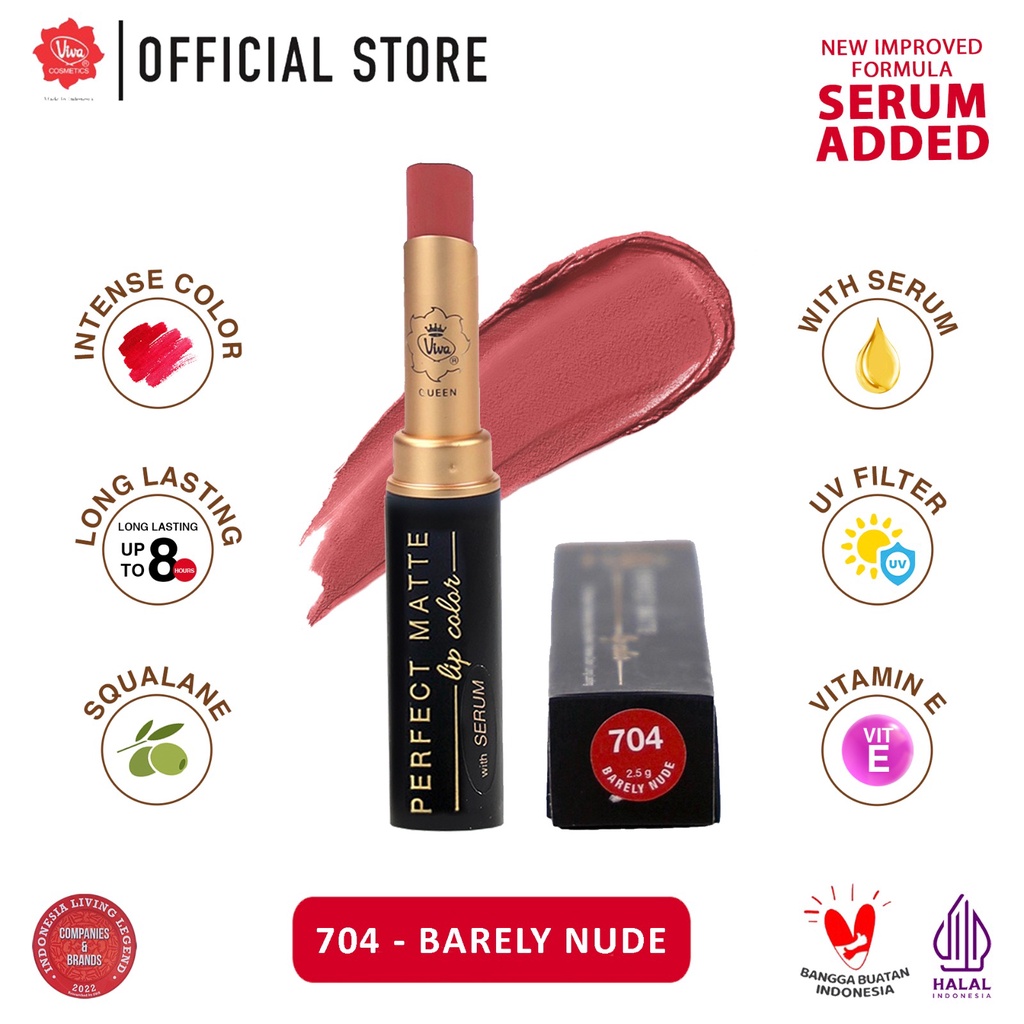 Viva Queen Perfect Matte Lip Color 2.5gr - 704 Barely Nude