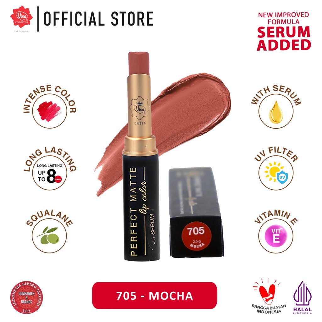 Viva Queen Perfect Matte Lip Color 2.5gr - 705 Mocha