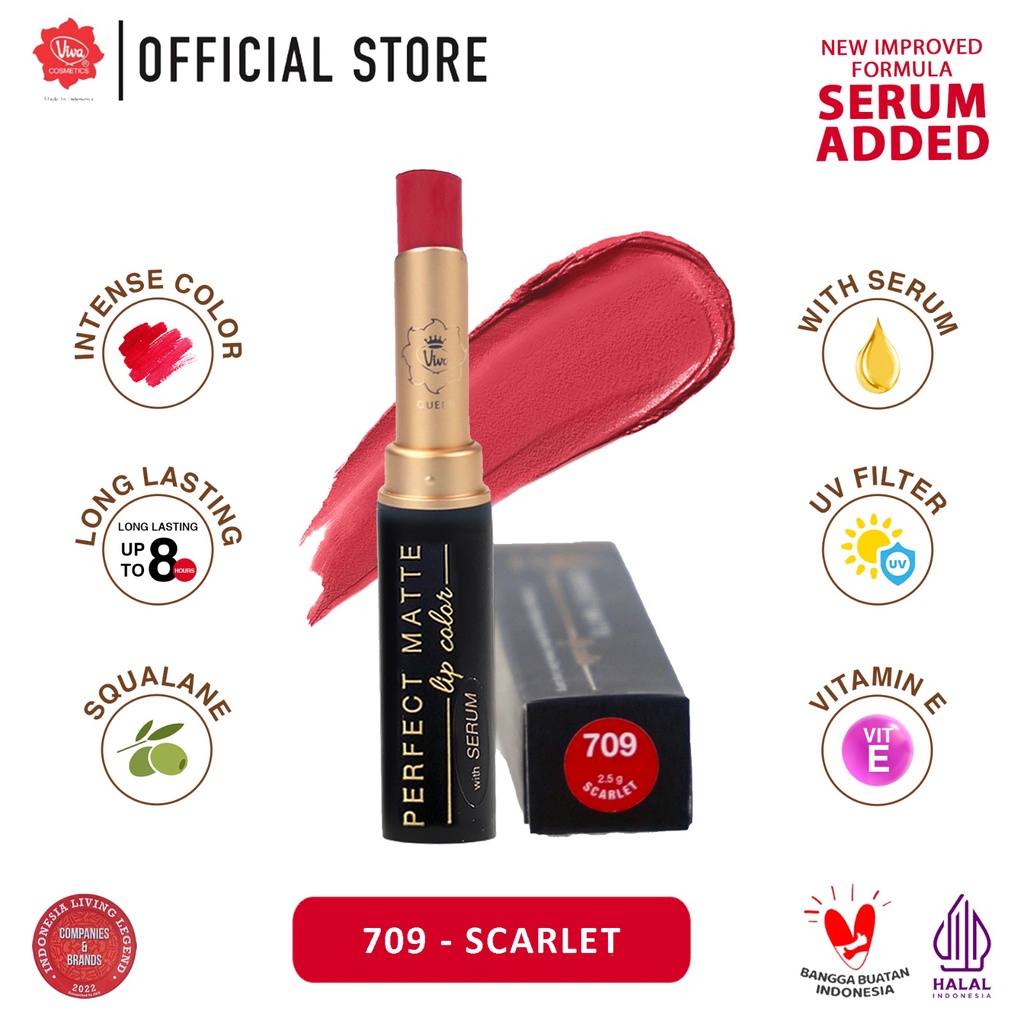 Viva Queen Perfect Matte Lip Color 2.5gr - 709 Scarlet