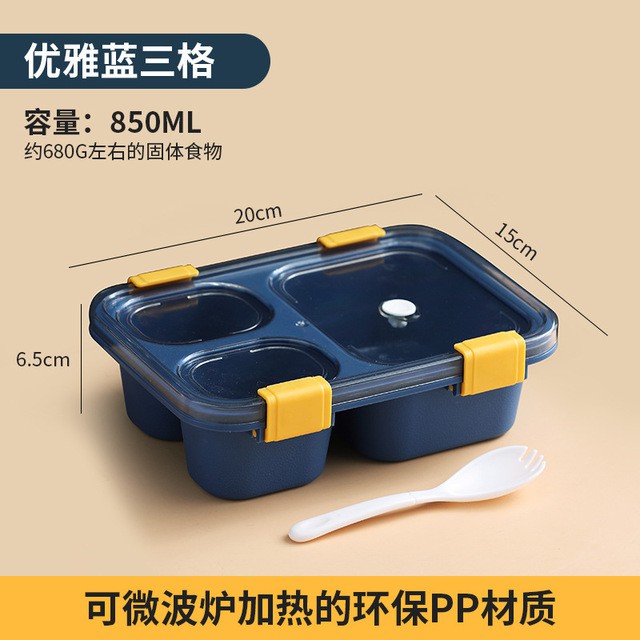 Lunch Box / Kotak Makan Bento 3 Sekat 850ml (Free Sendok) Lunch Box / Kotak Makan Bento 3 Sekat 850ml (Free Sendok)
