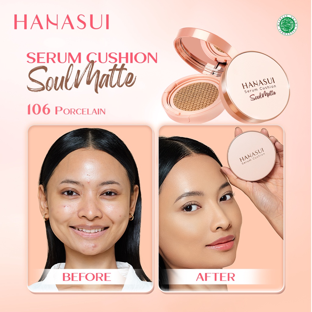 Hanasui Serum Cushion SoulMatte 15gr - 106 Porcelain