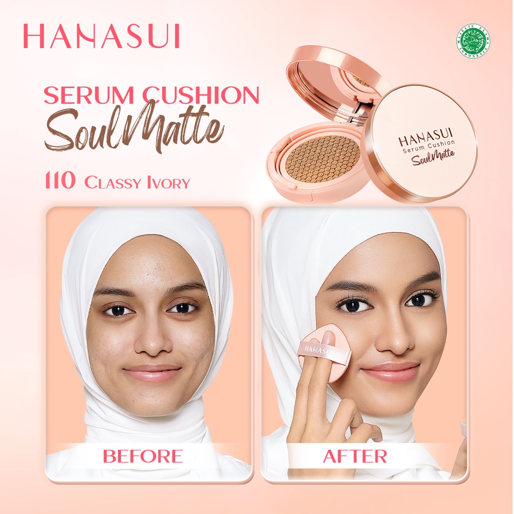 Hanasui Serum Cushion SoulMatte 15gr - 110 Classy Ivory