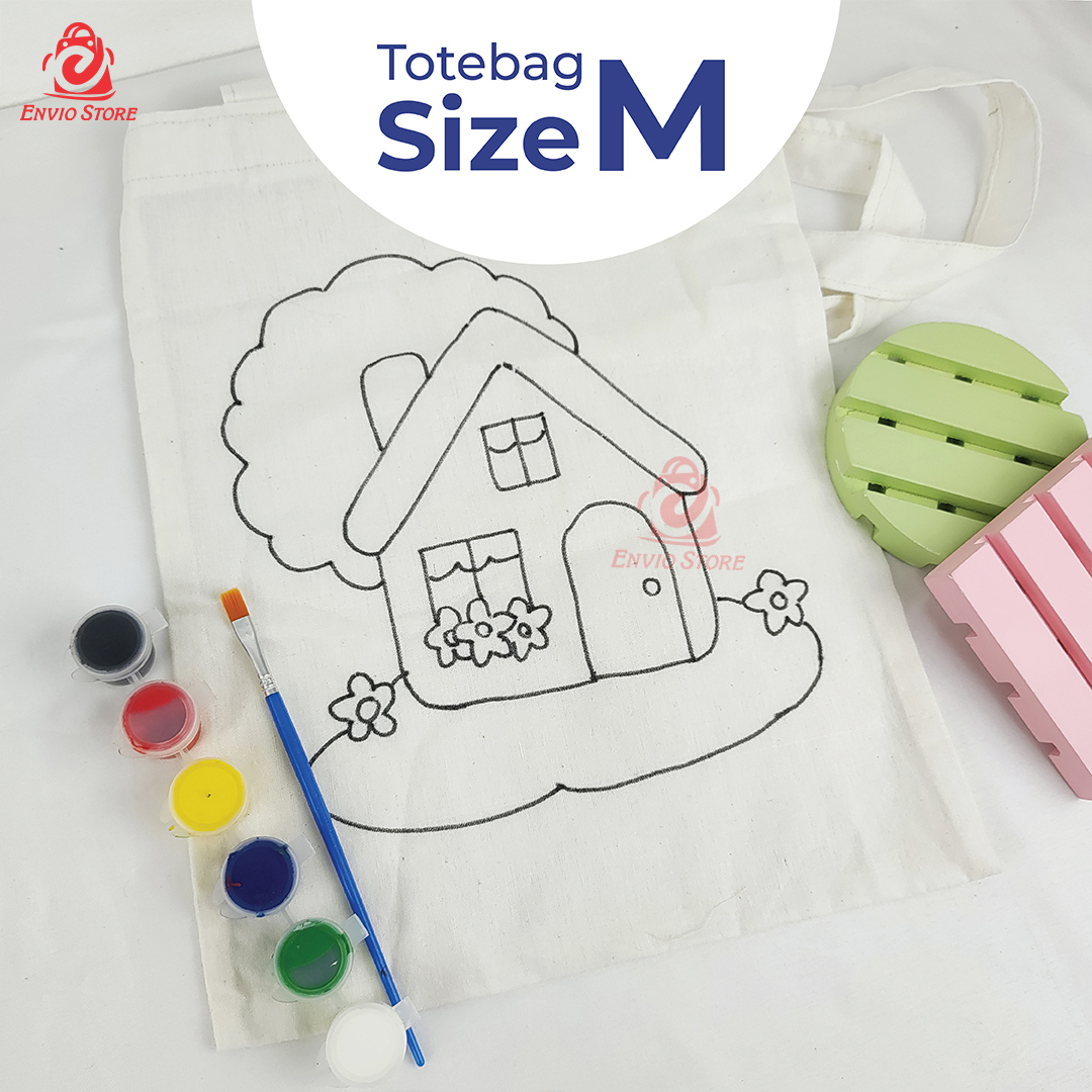 NIKNOK Painting Kit + Tas Kanvas Size M Ukuran 27 x 34 cm