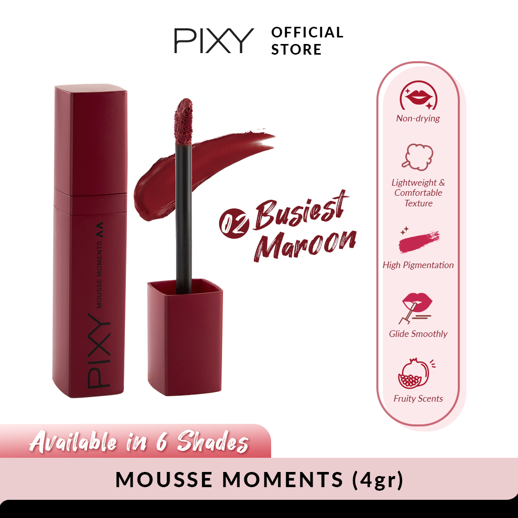 Pixy Mousse Moments Matte Lips - 02 Busiest Maroon