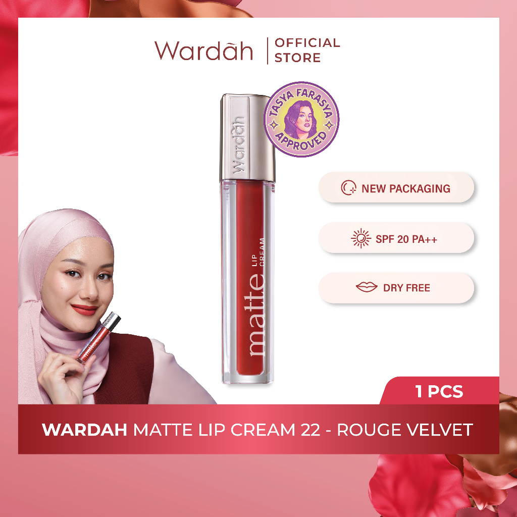 Wardah Exclusive Matte Lip Cream 22 Rouge Velvet
