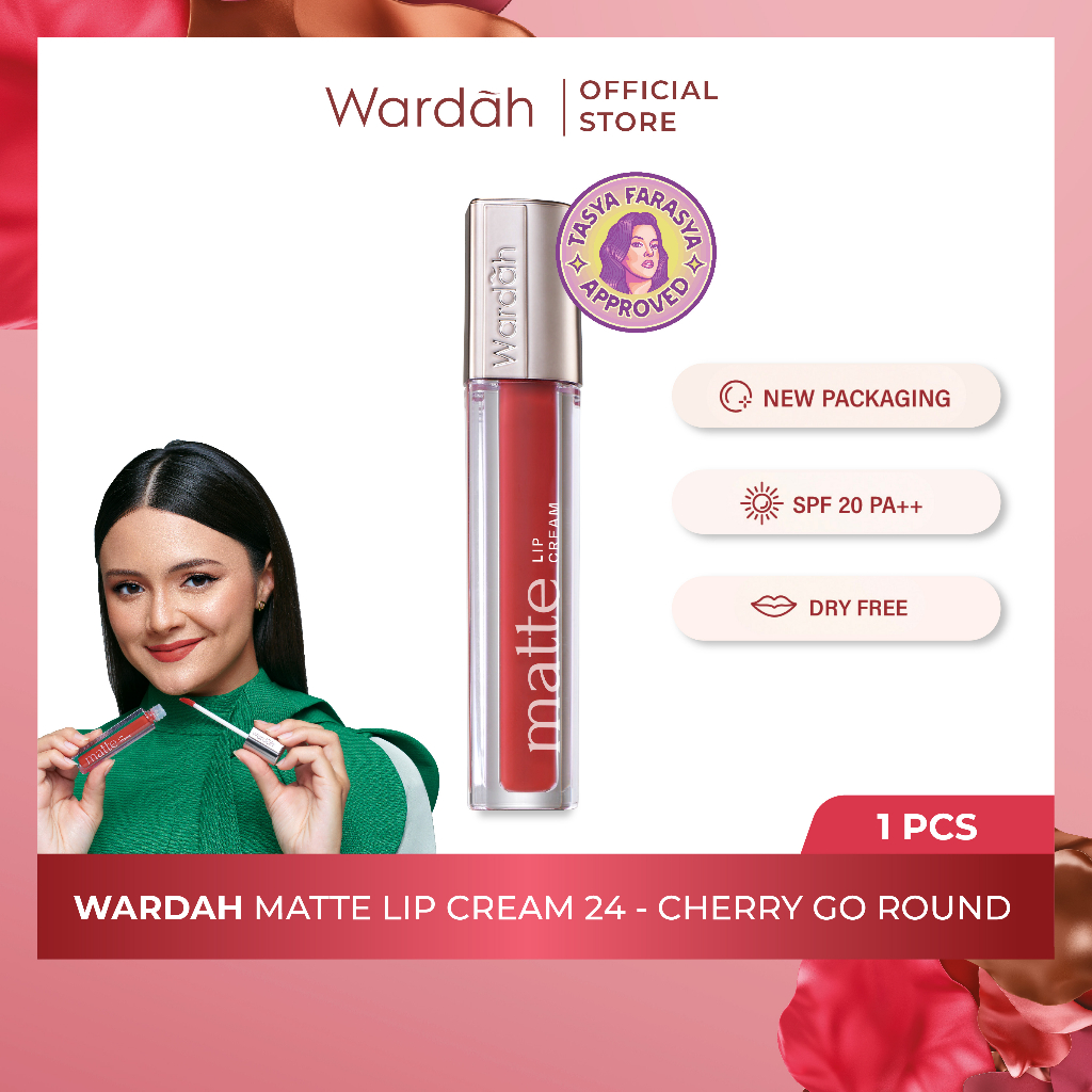Wardah Exclusive Matte Lip Cream 24 Cherry Go Round