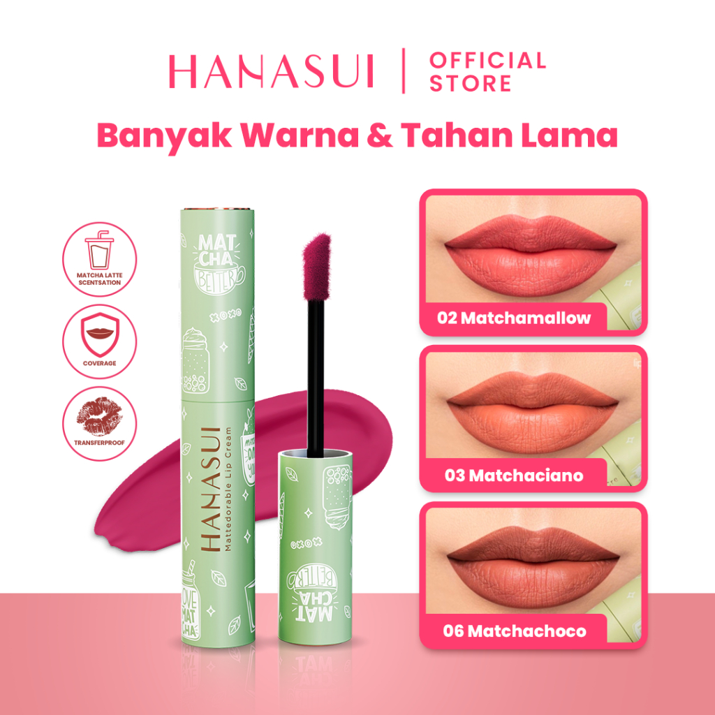 Hanasui Mattedorable Lip Cream MATCHA LATTE Edition - 01 Matchalicious