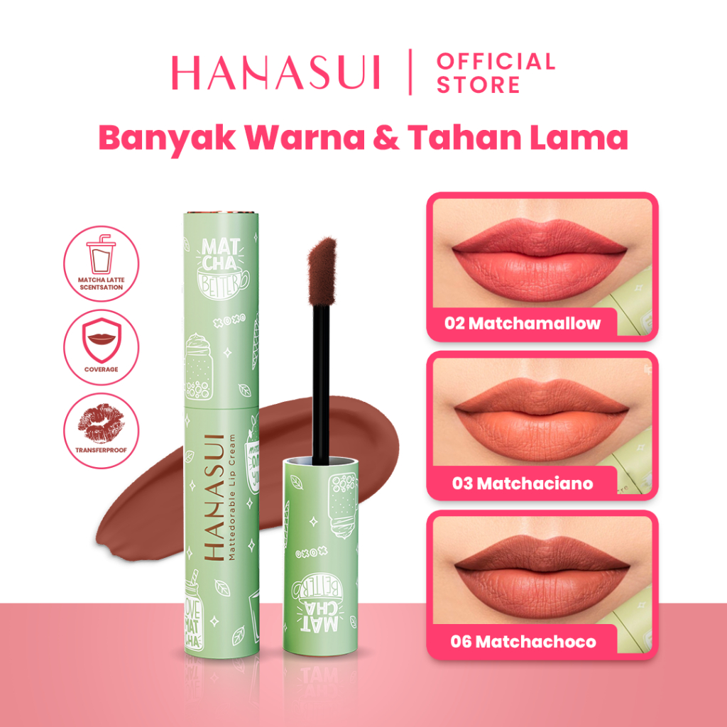 Hanasui Mattedorable Lip Cream MATCHA LATTE Edition - 06 Matchachoco