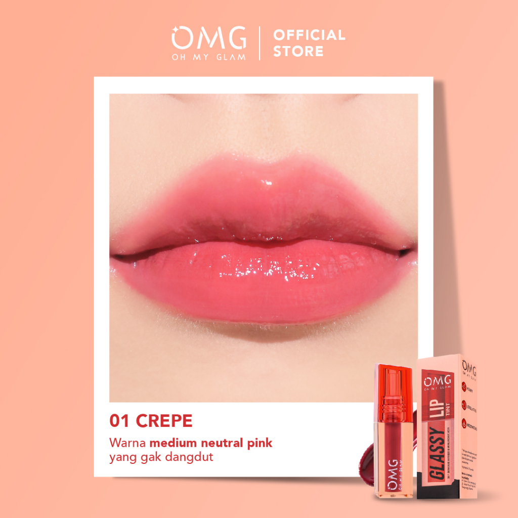Oh My Glam Glassy Lip Tint - 01 Crepe 2g (OMG)