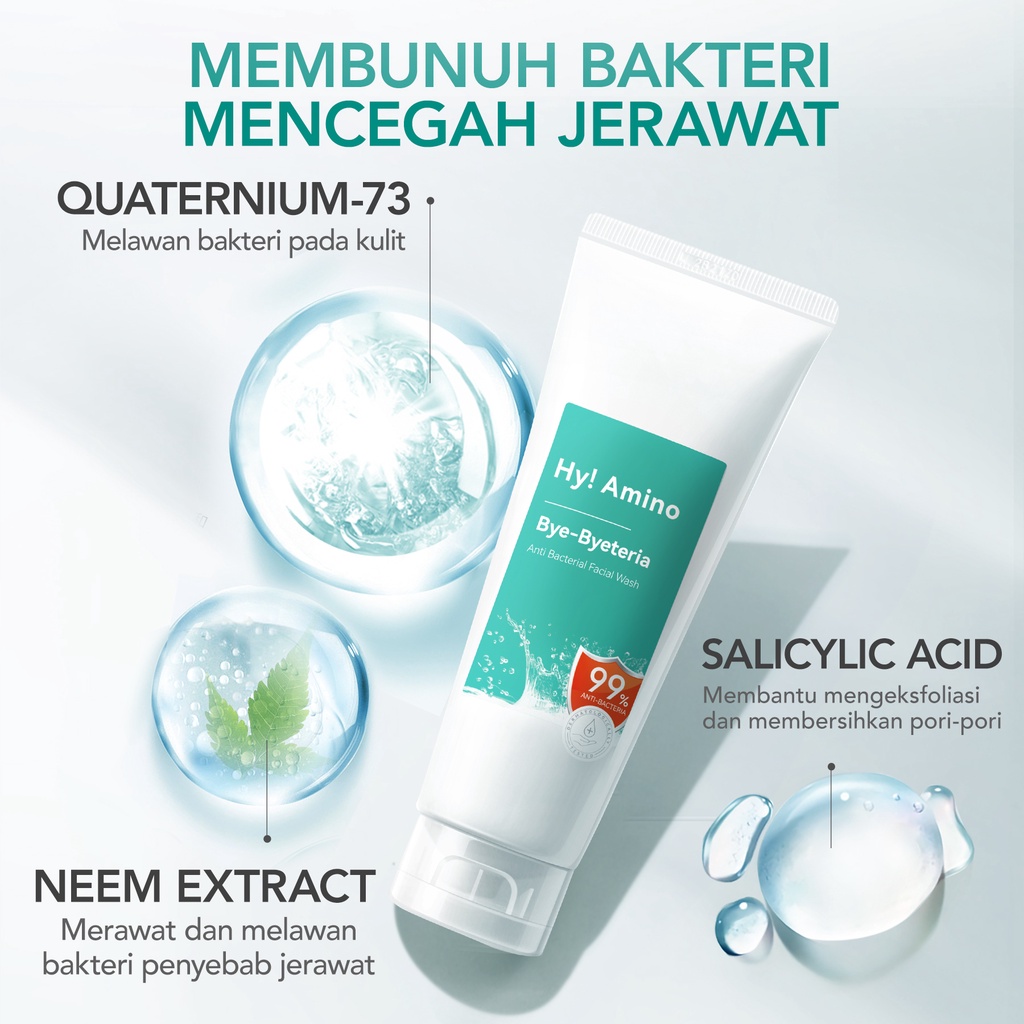 YOU Hy! Amino Bye-Byeteria Anti Bacterial Facial Wash 100gr (Tosca) YOU Hy! Amino Bye-Byeteria Anti Bacterial Facial Wash 100gr (Tosca)