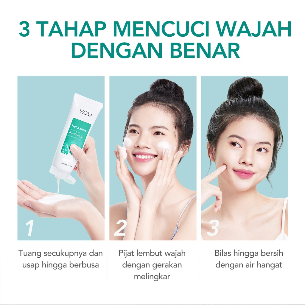 YOU Hy! Amino Bye-Byeteria Anti Bacterial Facial Wash 100gr (Tosca) YOU Hy! Amino Bye-Byeteria Anti Bacterial Facial Wash 100gr (Tosca)