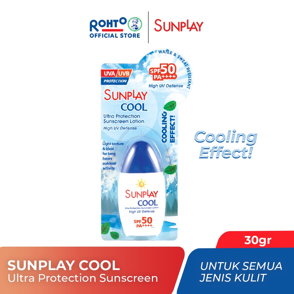 Sunplay Sunscreen Lotion High UV Defense SPF50+ PA++++ 30gr - Ultra Protection Cool (Biru) Sunplay Sunscreen Lotion High UV Defense SPF50+ PA++++ 30gr - Ultra Protection Cool (Biru)