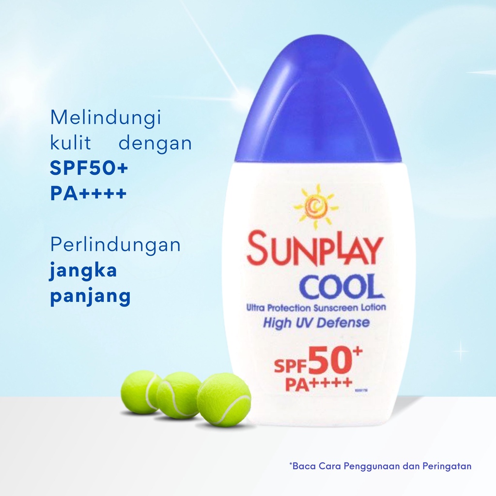 Sunplay Sunscreen Lotion High UV Defense SPF50+ PA++++ 30gr - Ultra Protection Cool (Biru) Sunplay Sunscreen Lotion High UV Defense SPF50+ PA++++ 30gr - Ultra Protection Cool (Biru)
