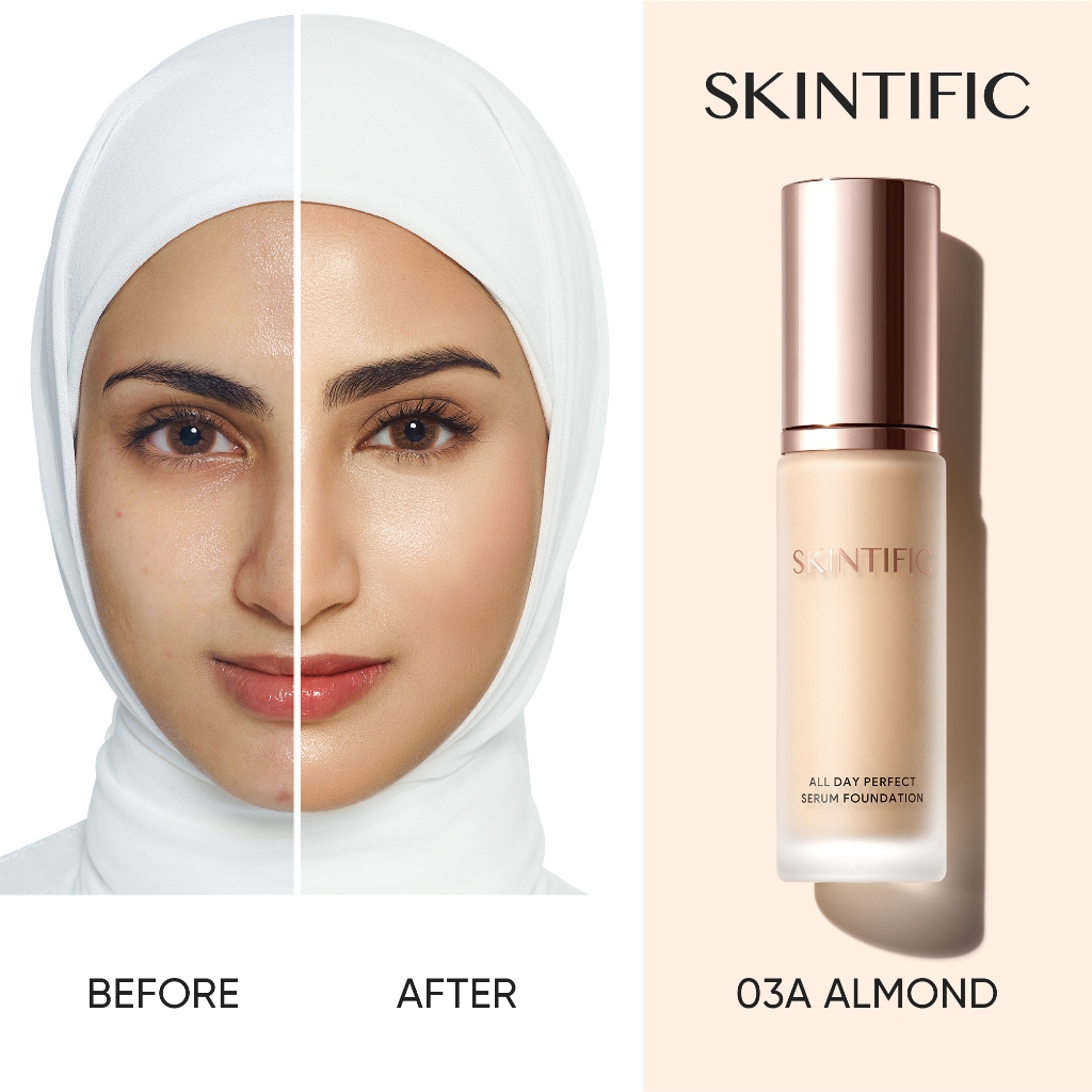 Skintific All Day Perfect Serum Foundation 25ml - 03A Almond