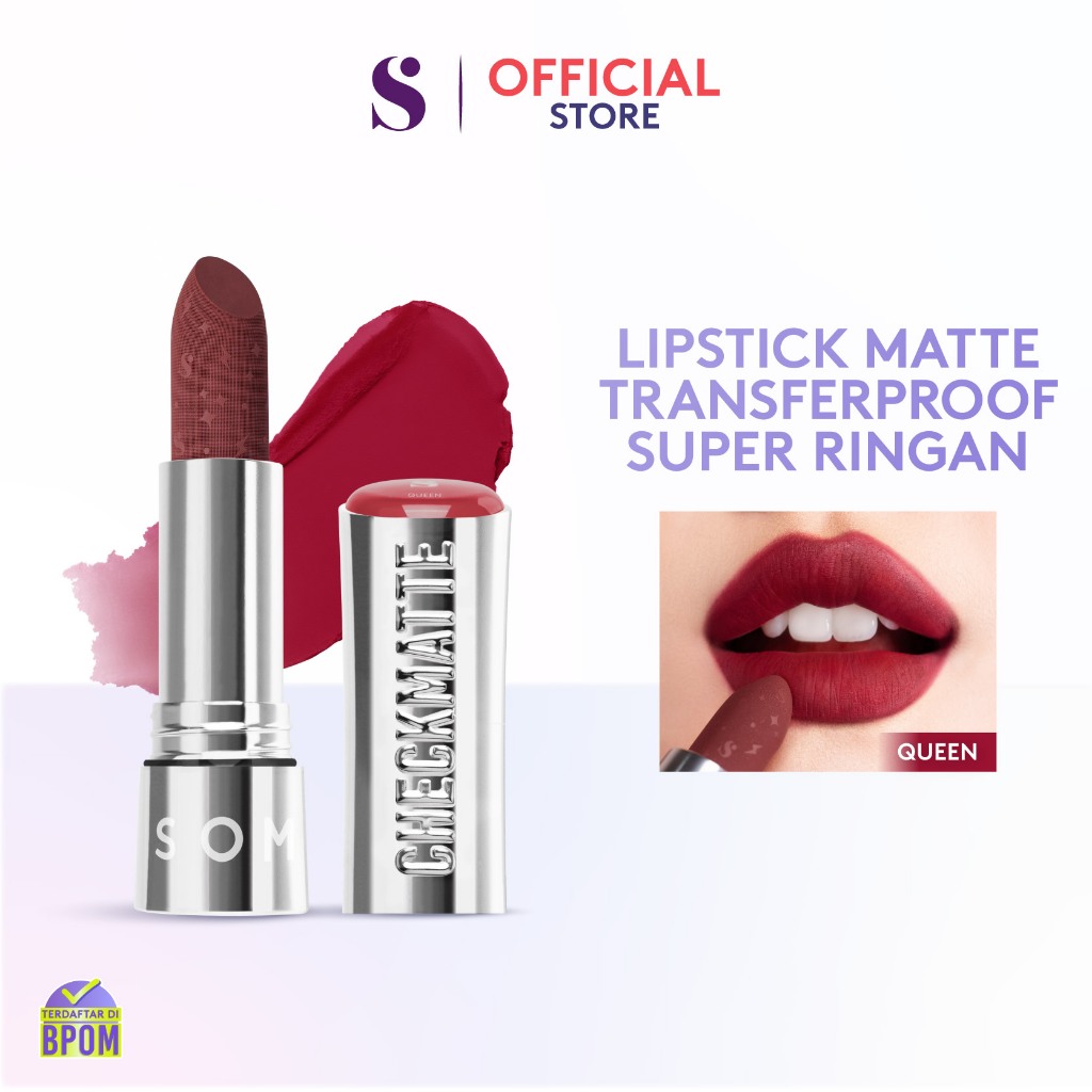 Somethinc Checkmatte Transferproof Lipstick 3.8gr - 12 Queen Somethinc Checkmatte Transferproof Lipstick 3.8gr - 12 Queen