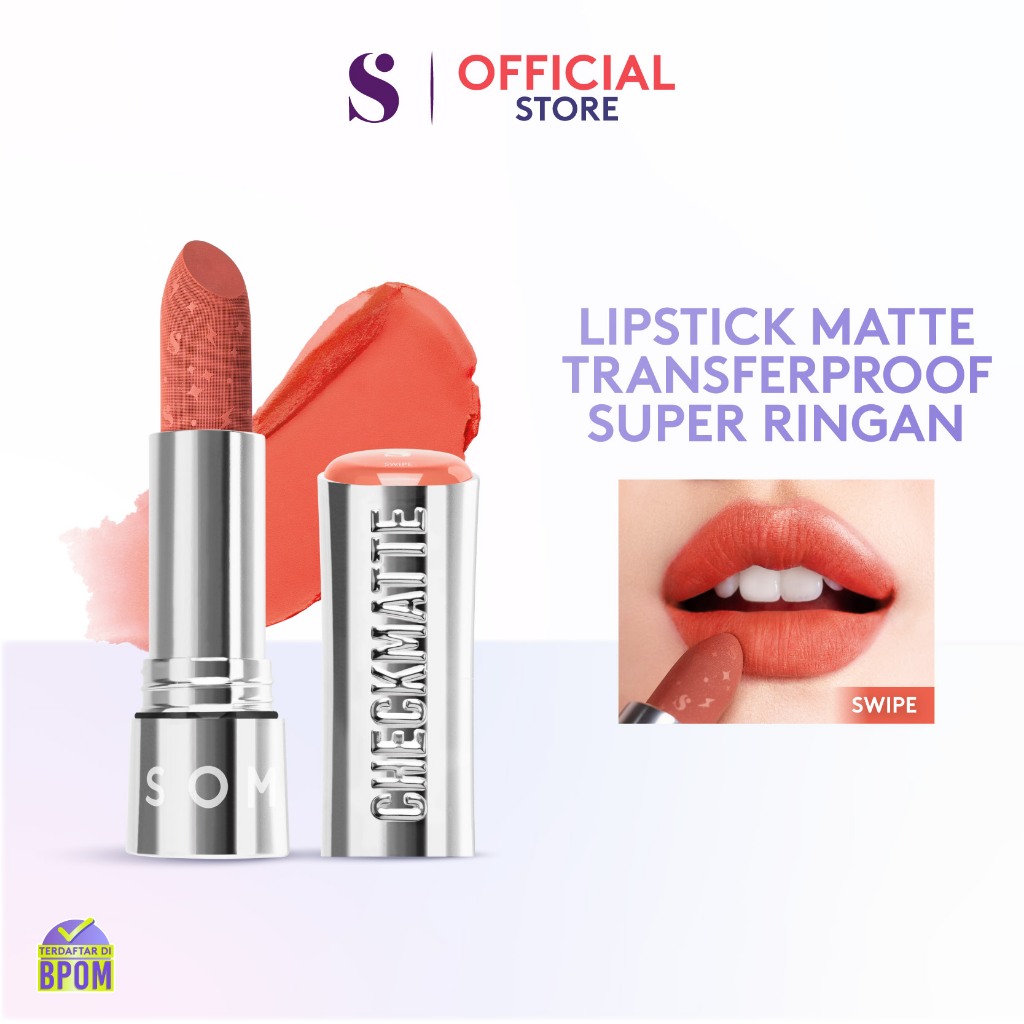 Somethinc Checkmatte Transferproof Lipstick 3.8gr - 13 Swipe Somethinc Checkmatte Transferproof Lipstick 3.8gr - 13 Swipe