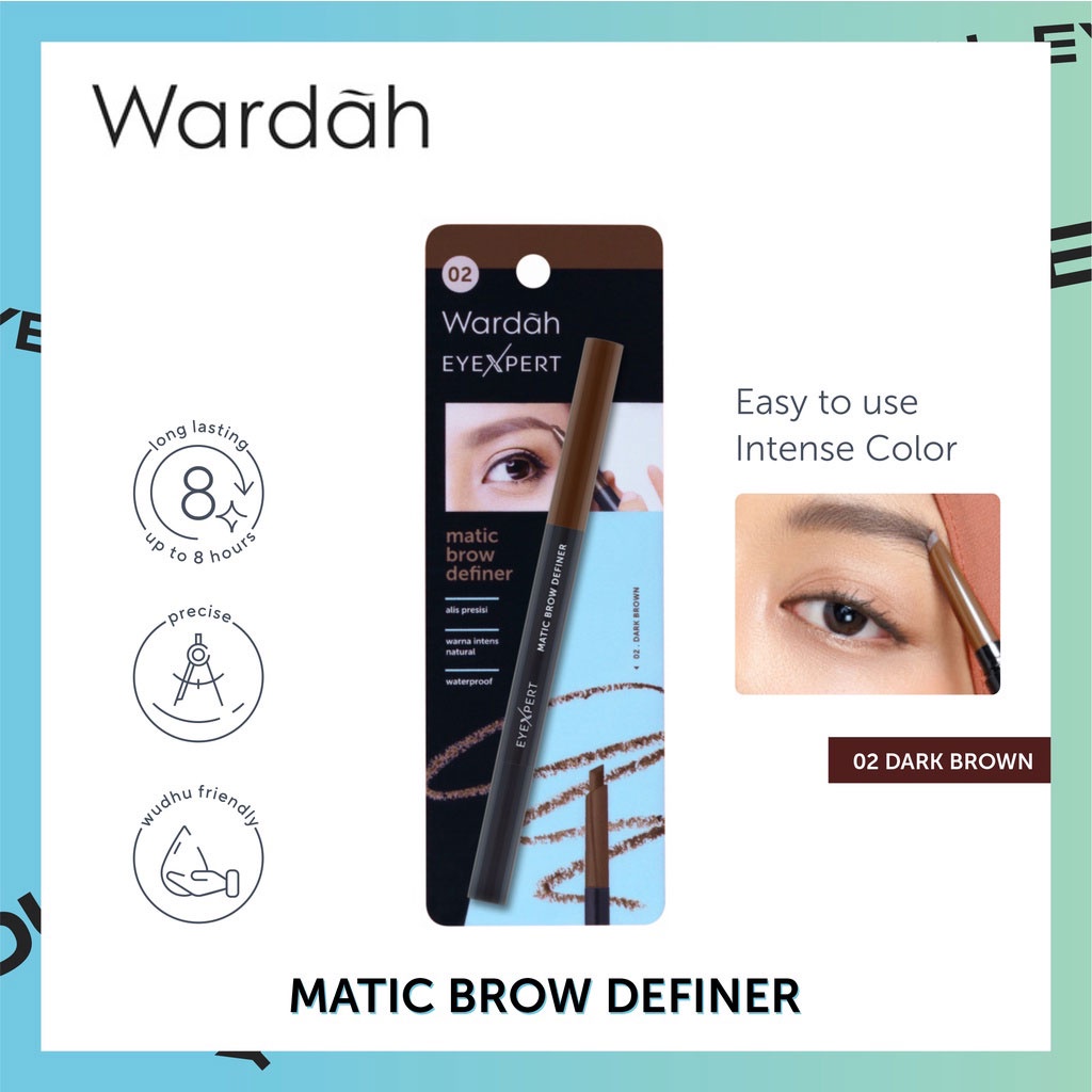 Wardah EyeXpert Matic Brow Definer 0.25gr - 02 Dark Brown