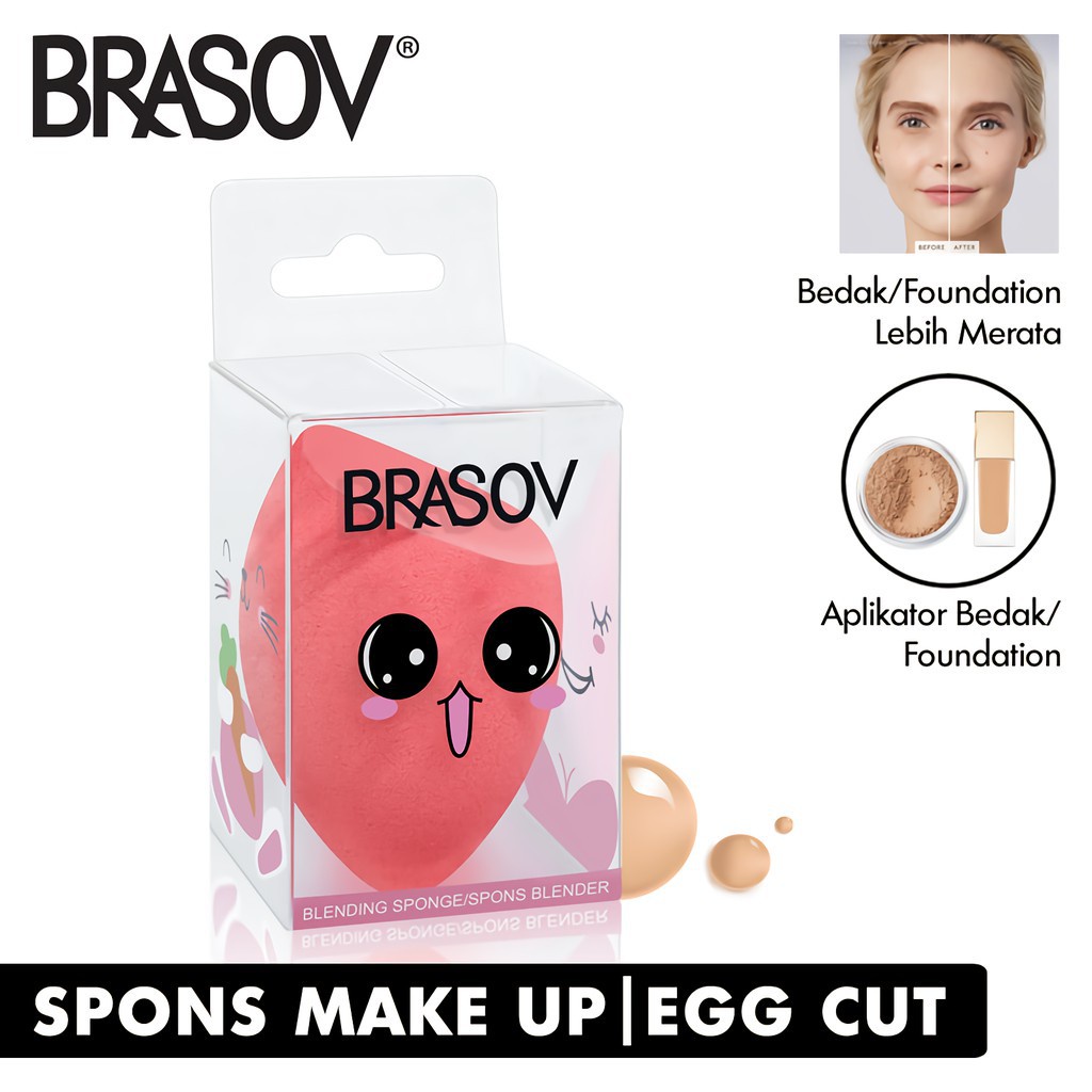 Brasov Spons Beauty Blender (Blending Sponge) - Egg Cut