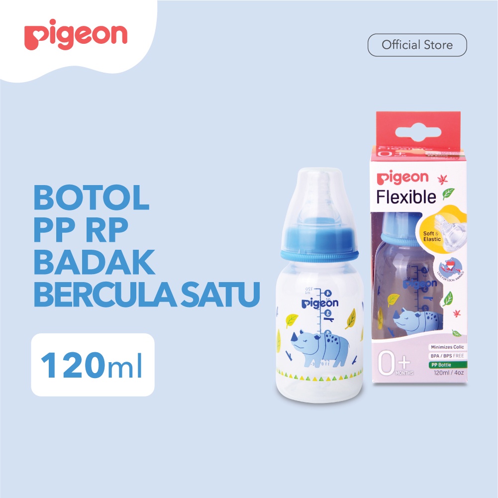 Pigeon Baby Bottle - W/S Type Silicone Nipple 120ml Badak (Umur 0+ Bulan) Botol Susu Bayi