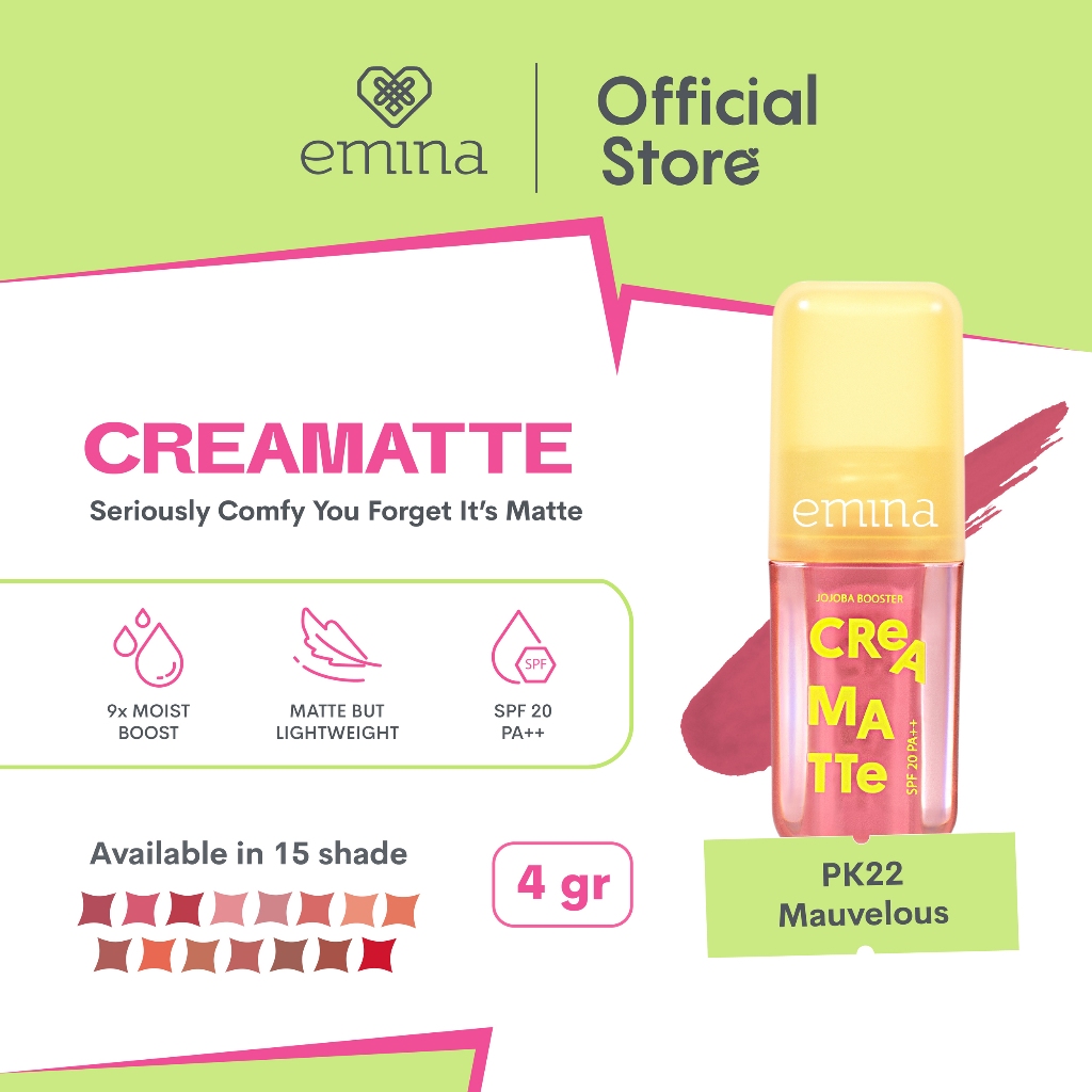Emina Creamatte With Jojoba Booster SPF 20 PA++ 4gr - PK22 Mauvelous
