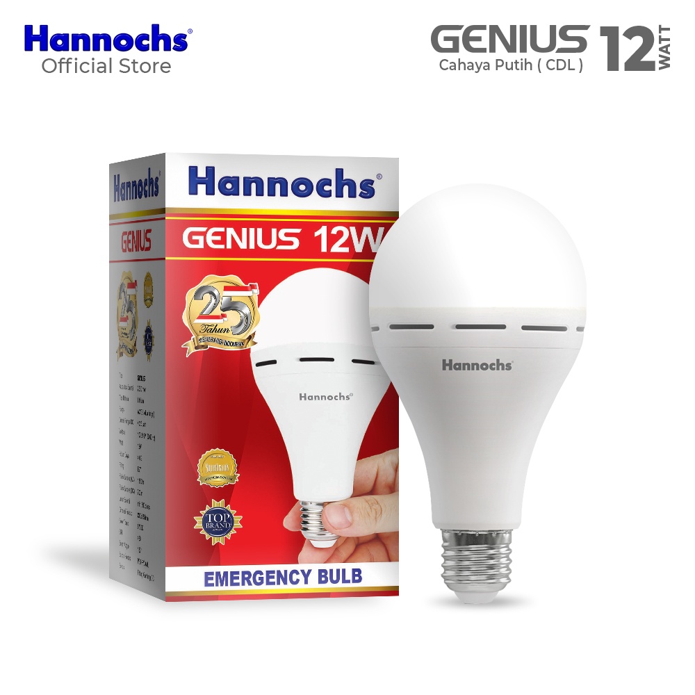 Hannochs Genius Emergency Bohlam LED CDL 12 Watt (12W)